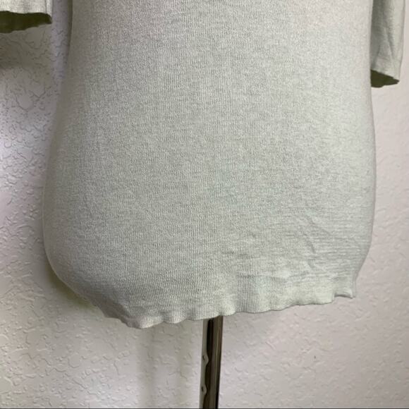 Tory Burch light green mock turtleneck short sleeve sweater size XL - Picture 13 of 14